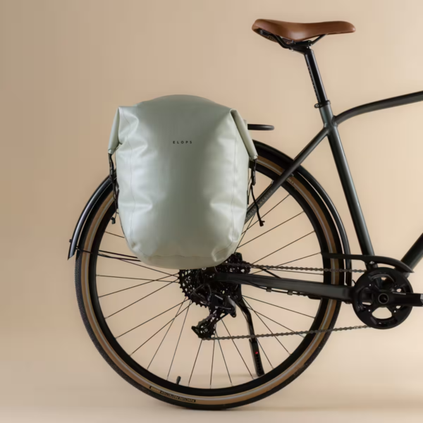 Alforja bicicleta 25L impermeable Elops 900 verde